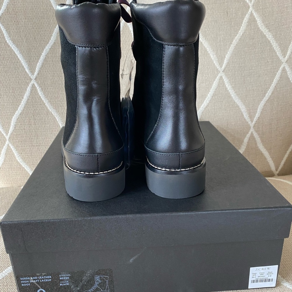 J Crew Suede and Leather Laceup Combat Boots NWT! - Picture 4 of 8